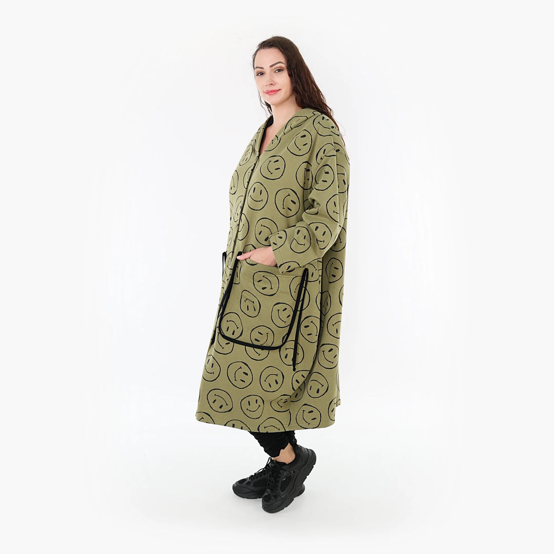  Ballonmantel von AKH Fashion aus Baumwolle, 1361.06986, Olive-Schwarz, Unifarben, Schick