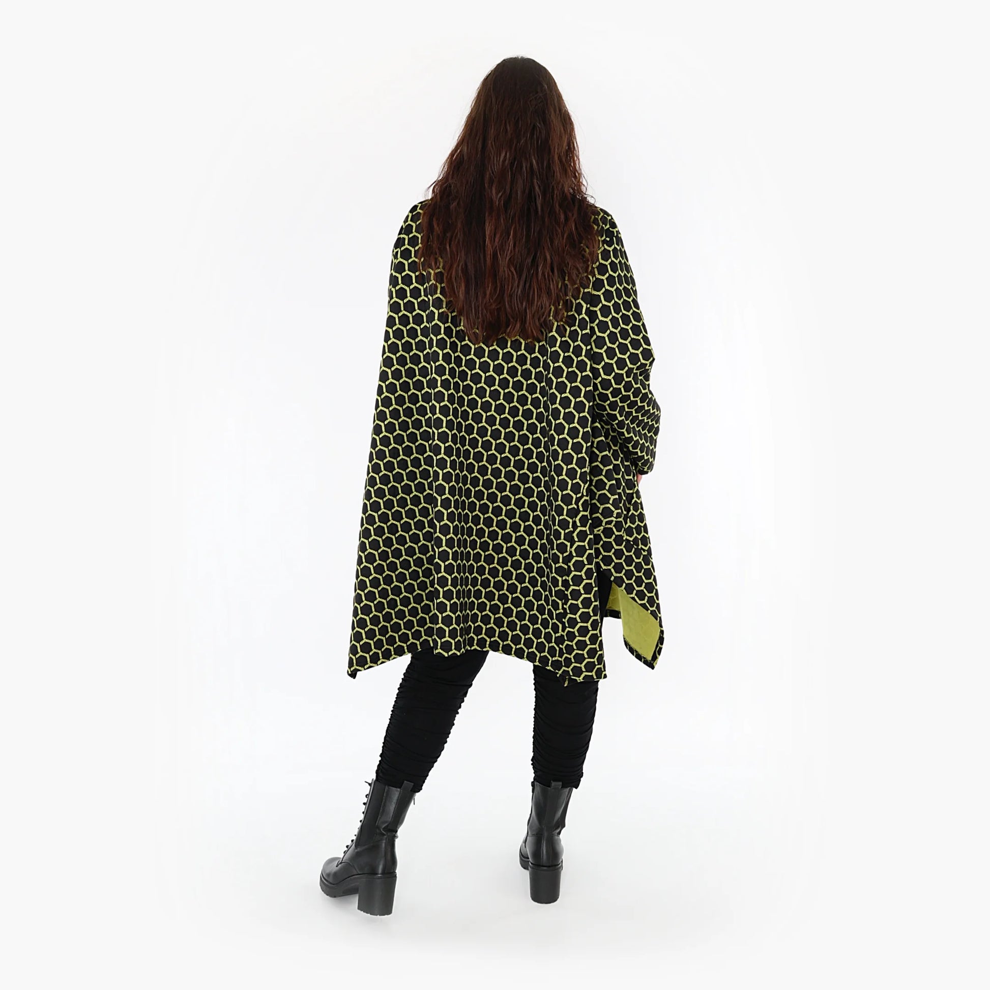  Ballonjacke von AKH Fashion aus Materialmix, 1365.06864, Schwarz-Lime, Raute, Ausgefallen