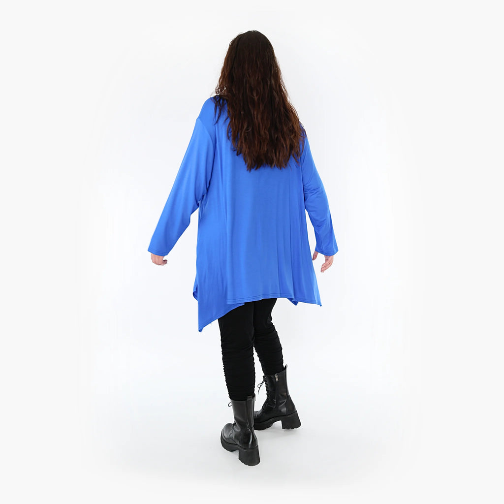  A-Form Shirt von AKH Fashion aus Viskose, 1233.1019L, Royalblau, Schick, Modern, Bequem