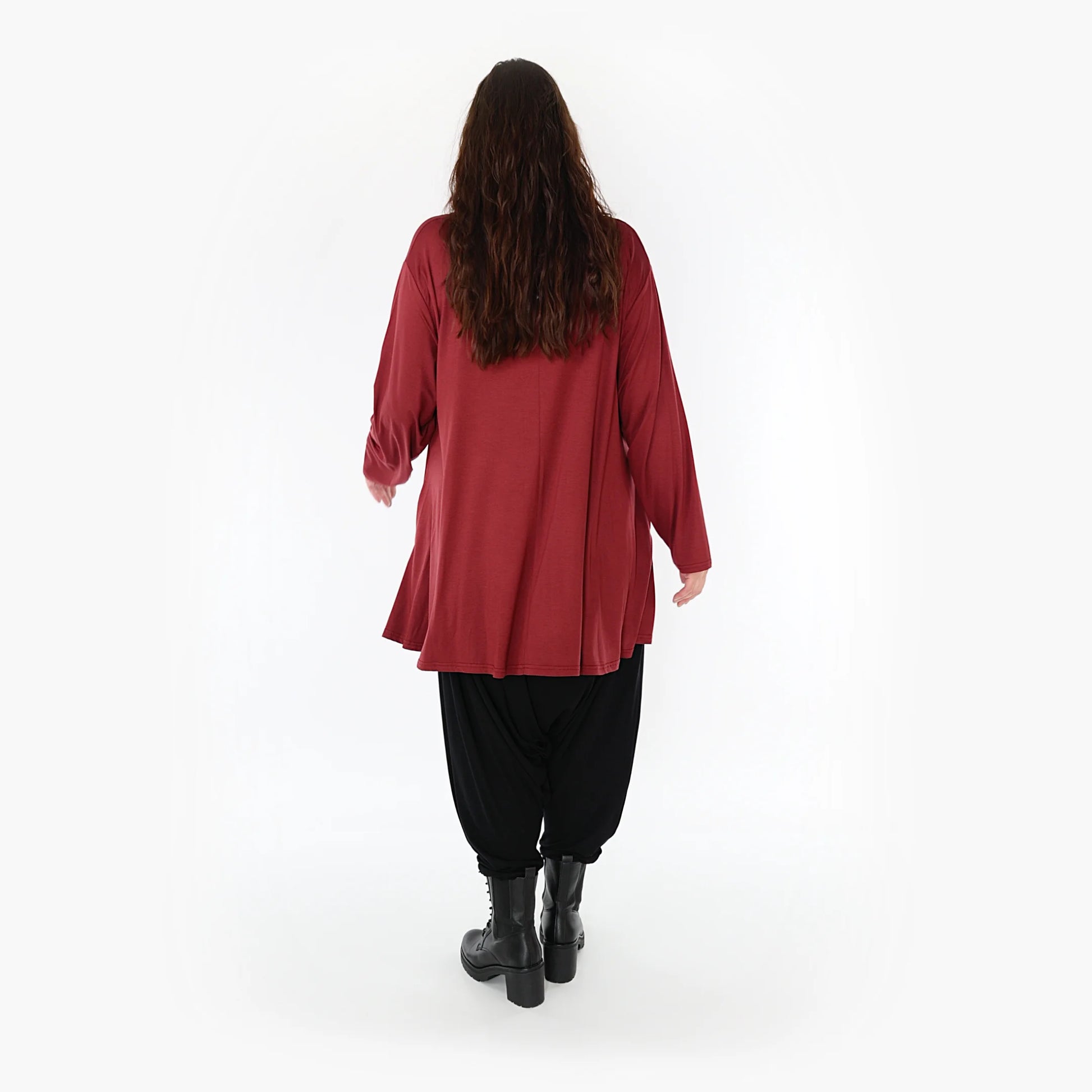  Shirt von AKH Fashion aus Viskose in Glocken-Form, 1233.1892L, Burgundy, Schick, Modern