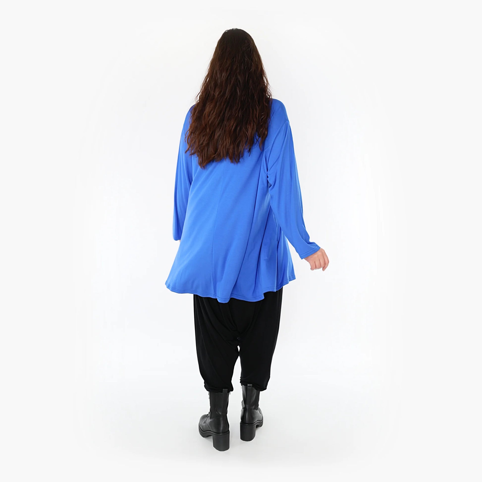  Shirt von AKH Fashion aus Viskose in Glocken-Form, 1233.1892L, Royalblau, Schick, Modern