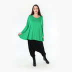  AKH Fashion Shirt in Glocken-Form, aus Viskose, 1233.1892L, Grün, Schick, Modern, Bequem