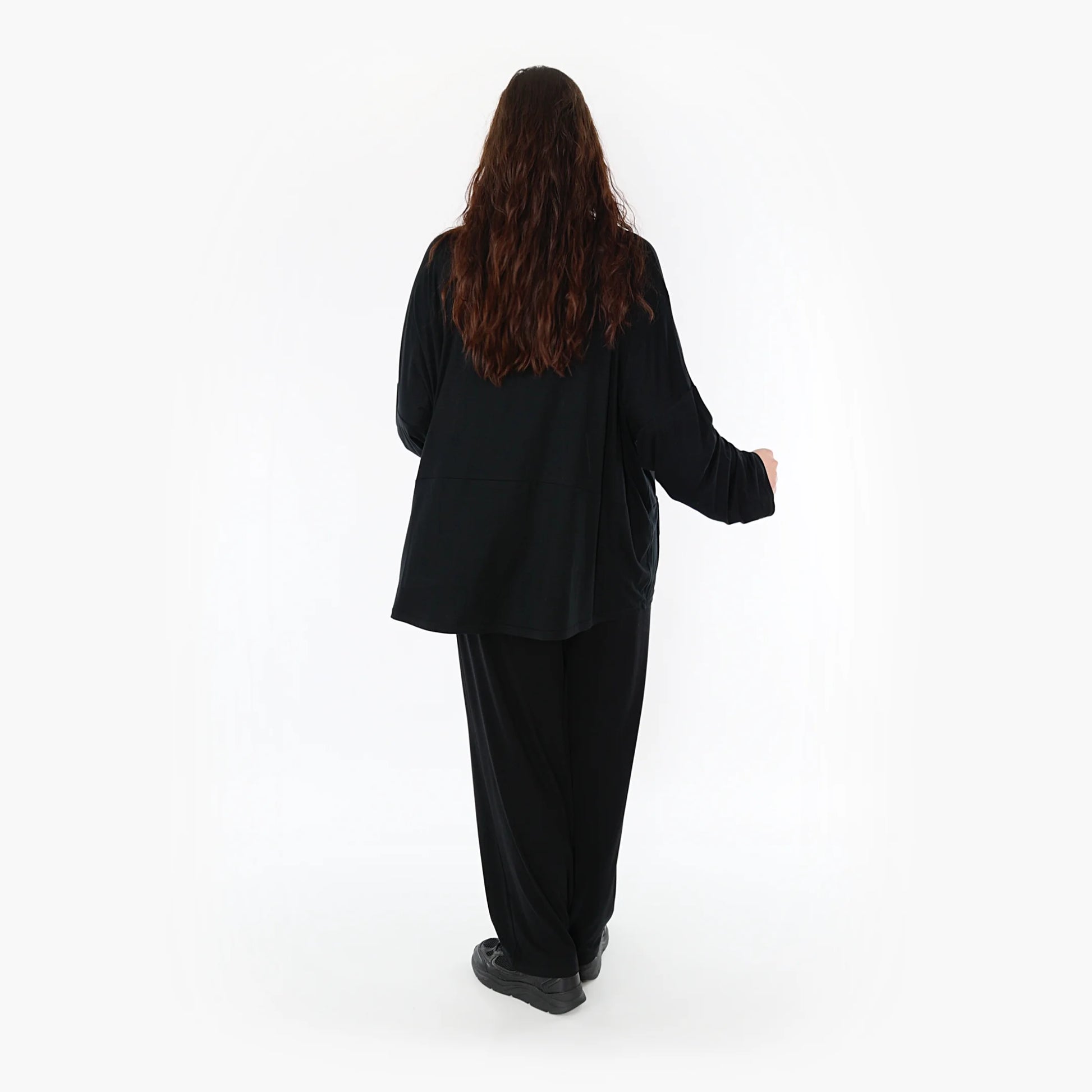  Bigshirt von AKH Fashion aus Viskose in kastiger Form, 1233.6888L, Schwarz, Schick, Modern