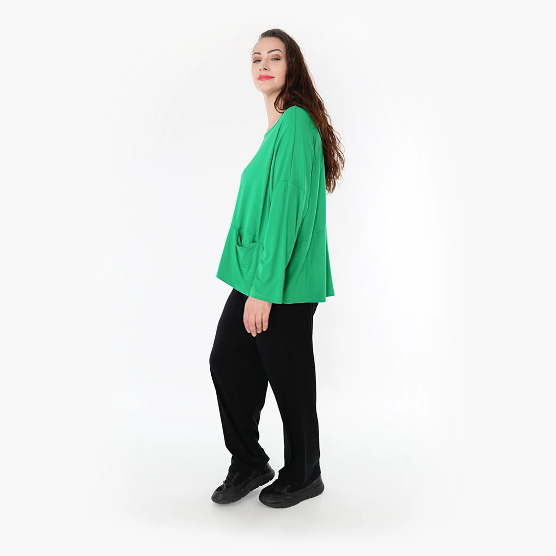  AKH Fashion Bigshirt in kastiger Form, aus Viskose, 1233.6888L, Grün, Schick, Modern, Bequem