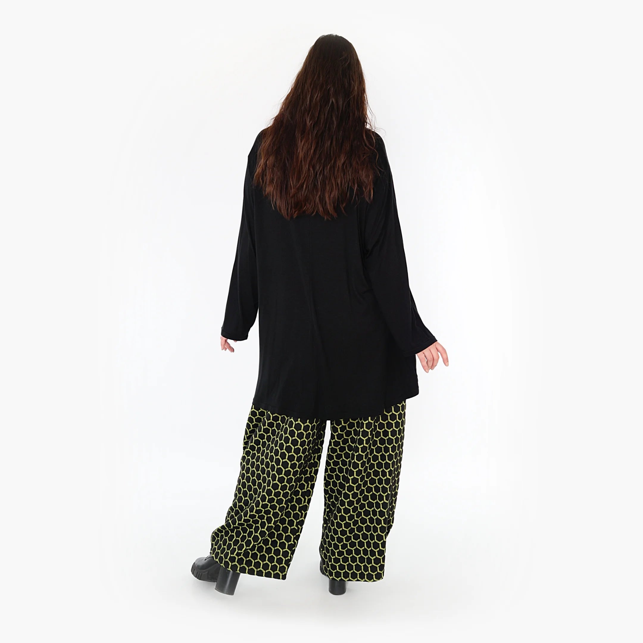  Ballonhose von AKH Fashion aus Materialmix, 1365.08069, Schwarz-Lime, Raute, Schick