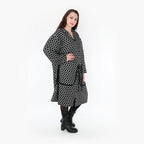  Ballonmantel von AKH Fashion aus Materialmix, 1365.06986, Schwarz-Weiß, Raute, Schick