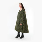  Ballonkleid von AKH Fashion aus Materialmix, 1365.06859, Schwarz-Lime, Raute, Schick