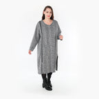  A-Form Kleid von AKH Fashion aus Materialmix, 1363.06982, Weiß-Schwarz, Schick, Modern