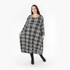  Ballonkleid von AKH Fashion aus Baumwolle, 1362.06947, Weiß-Schwarz, Schick, Modern