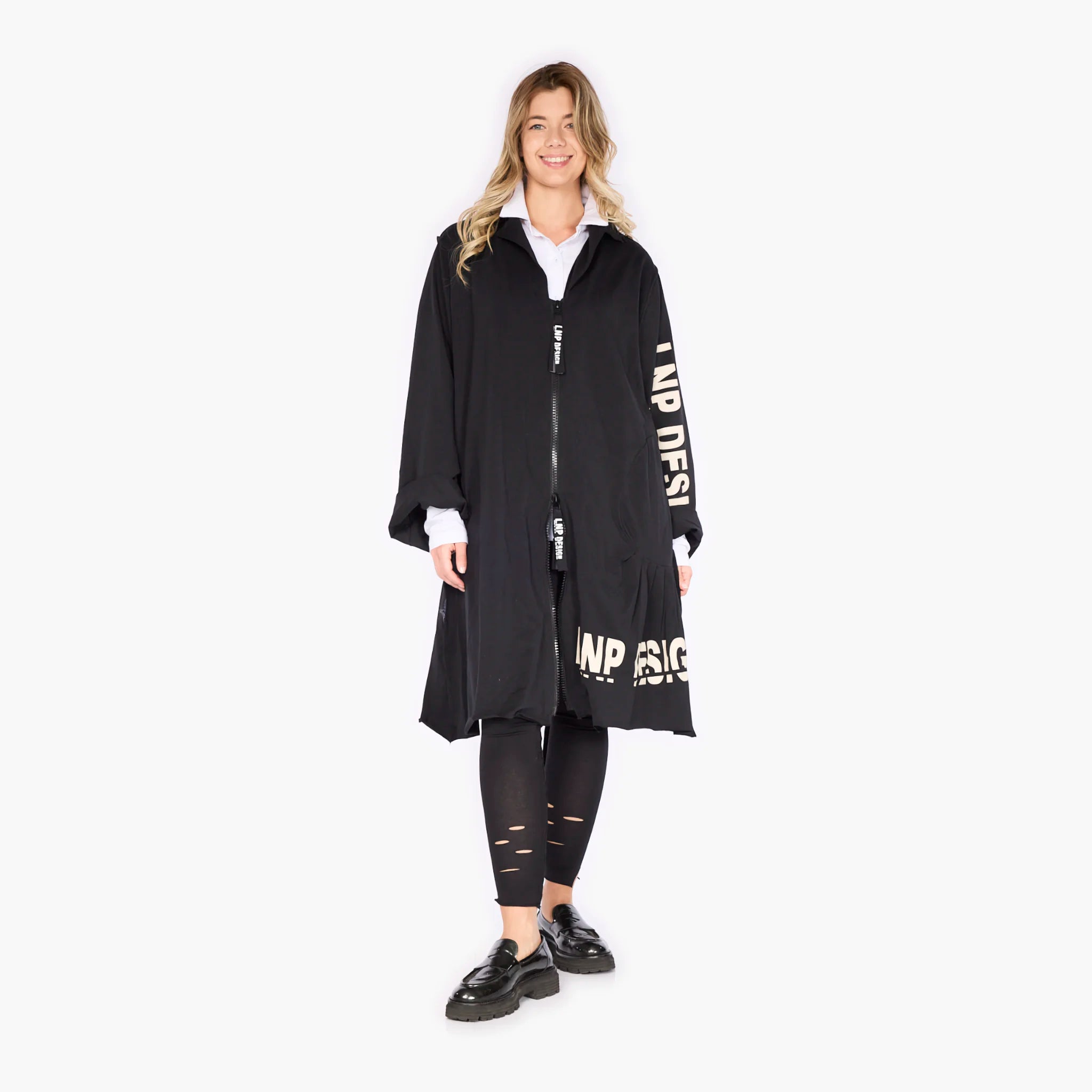  A-Form Jacke von Loud N Proud aus Baumwolle, LNP204, Schwarz, Schick, Modern, Bequem