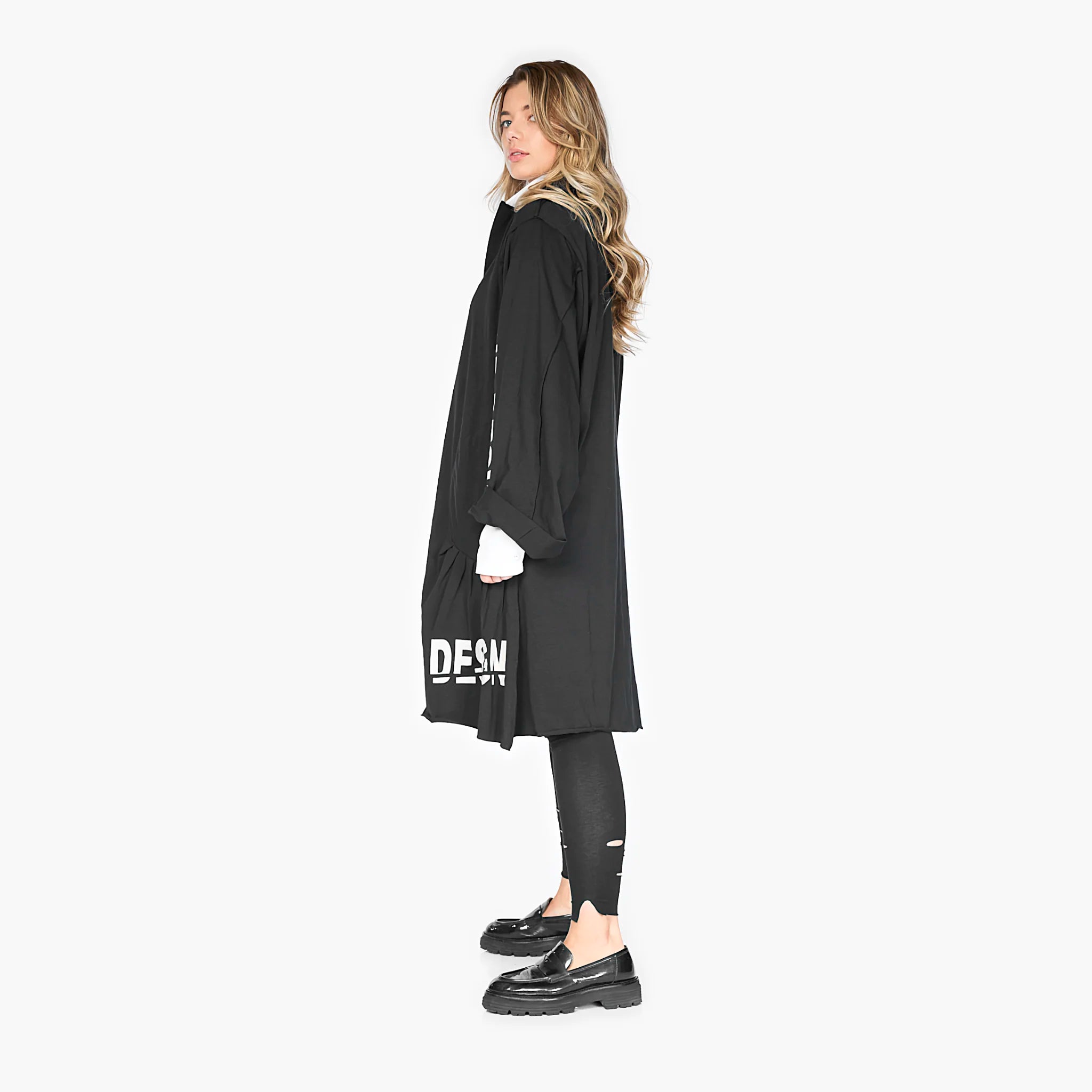  A-Form Jacke von Loud N Proud aus Baumwolle, LNP204, Schwarz, Schick, Modern, Bequem