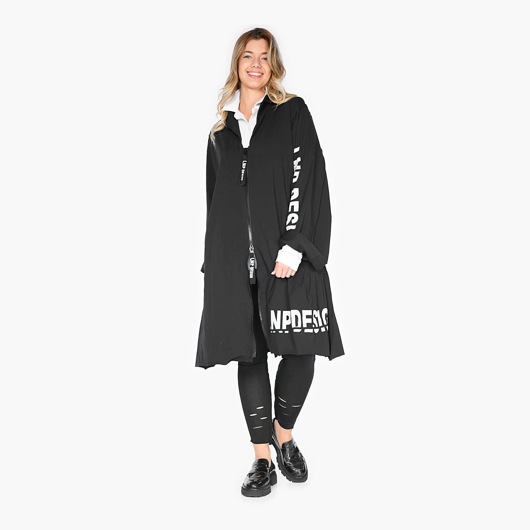  A-Form Jacke von Loud N Proud aus Baumwolle, LNP204, Schwarz, Schick, Modern, Bequem