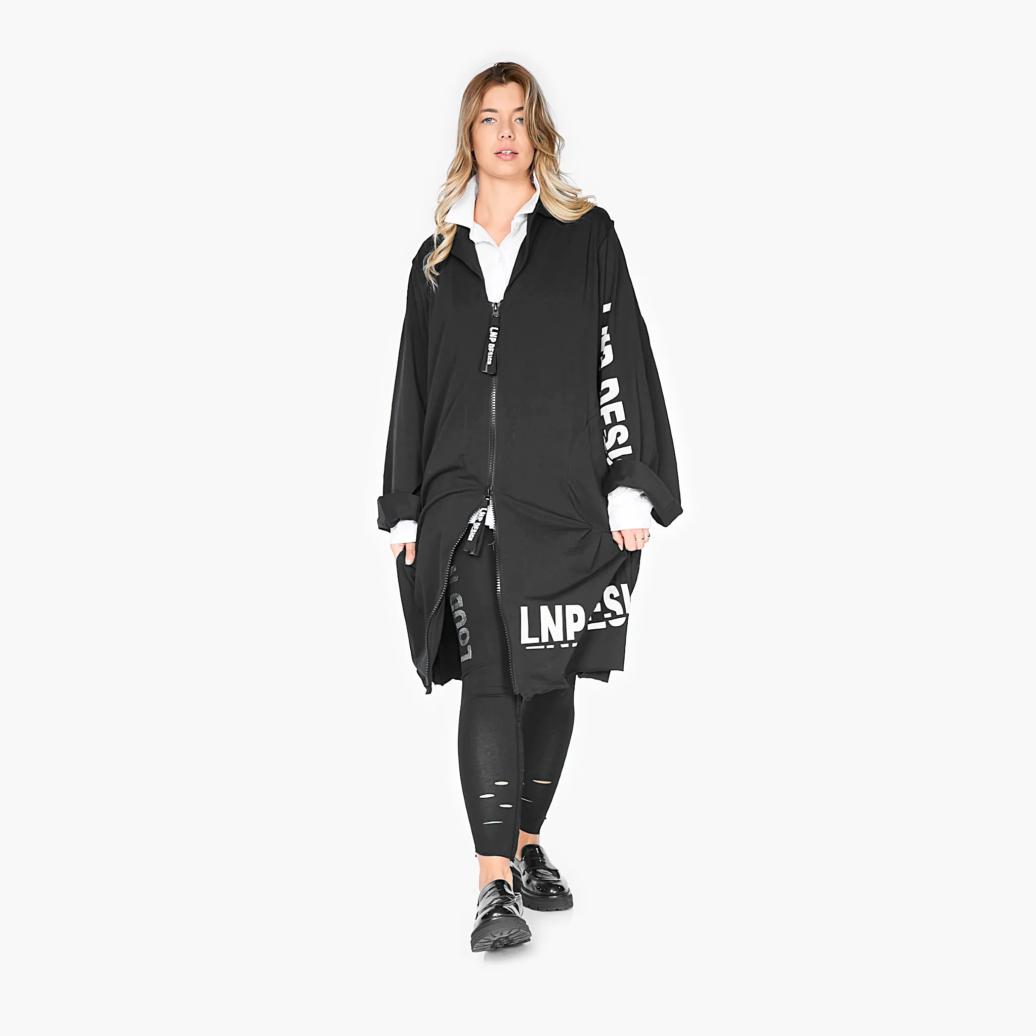  A-Form Jacke von Loud N Proud aus Baumwolle, LNP204, Schwarz, Schick, Modern, Bequem