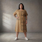 Leichtes Camel Viskoseleinen Shirt Lagenlook Oversize leger zeitlos luftig mit Taschen