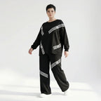 Zweiteiler im Oversize-Design aus French Terry mit Printdetails in Schwarz-Weiß von B-One – jetzt bei Modeare entdecken