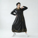 A-Form Kleid Lederimitat Damen Oversize Übergang Caraclan Design Modeare Avantgarde Look