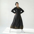 A-Form Kleid Lederimitat Damen Oversize Übergang Caraclan Design Modeare Avantgarde Look