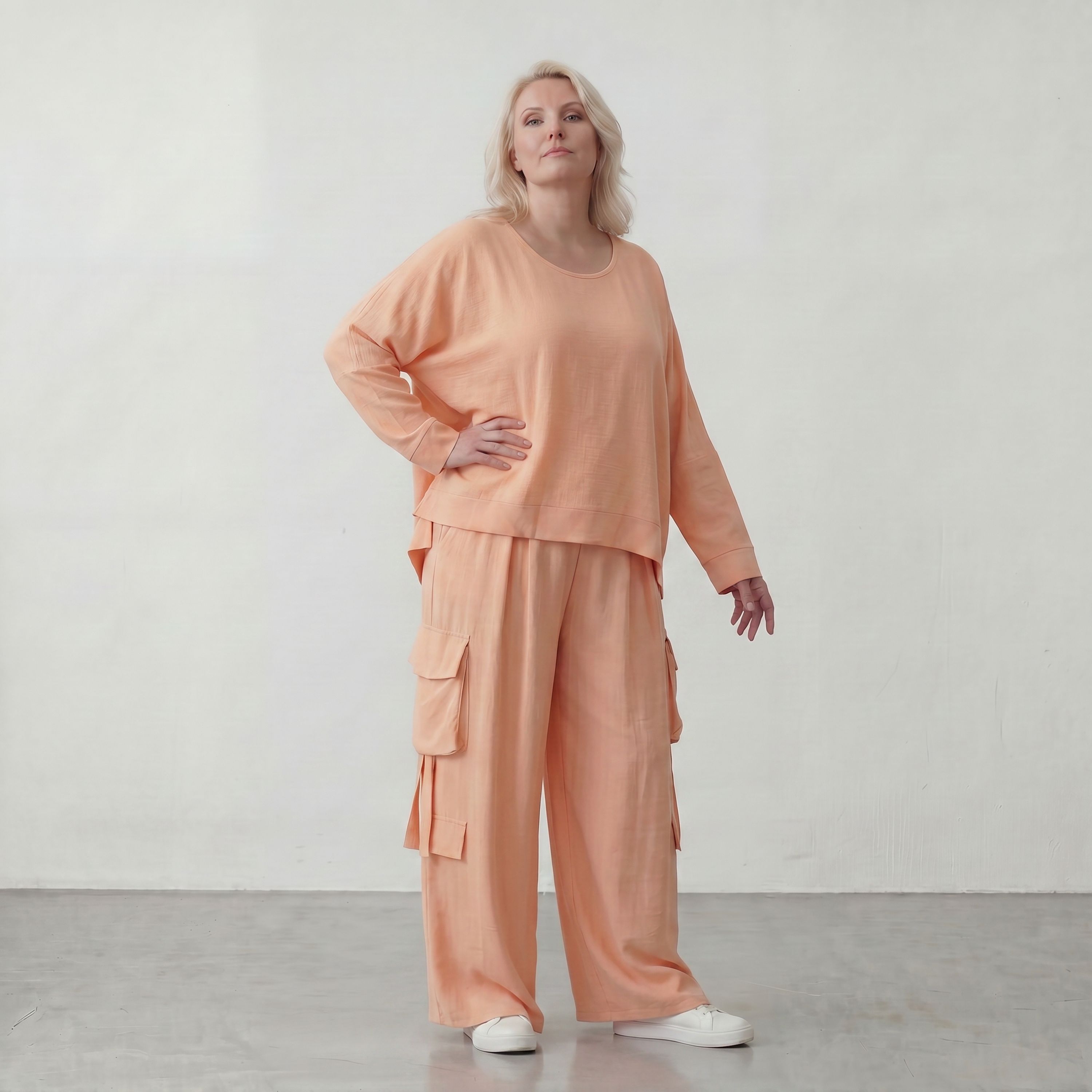 Mauve Oversize Überwurf in Leinenoptik leger Lagenlook luftig zeitlos chic weich edel
