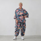 Luftige Ballonhose in Leinenoptik mit elastischem Bund in Marineblau für sommerlichen Look