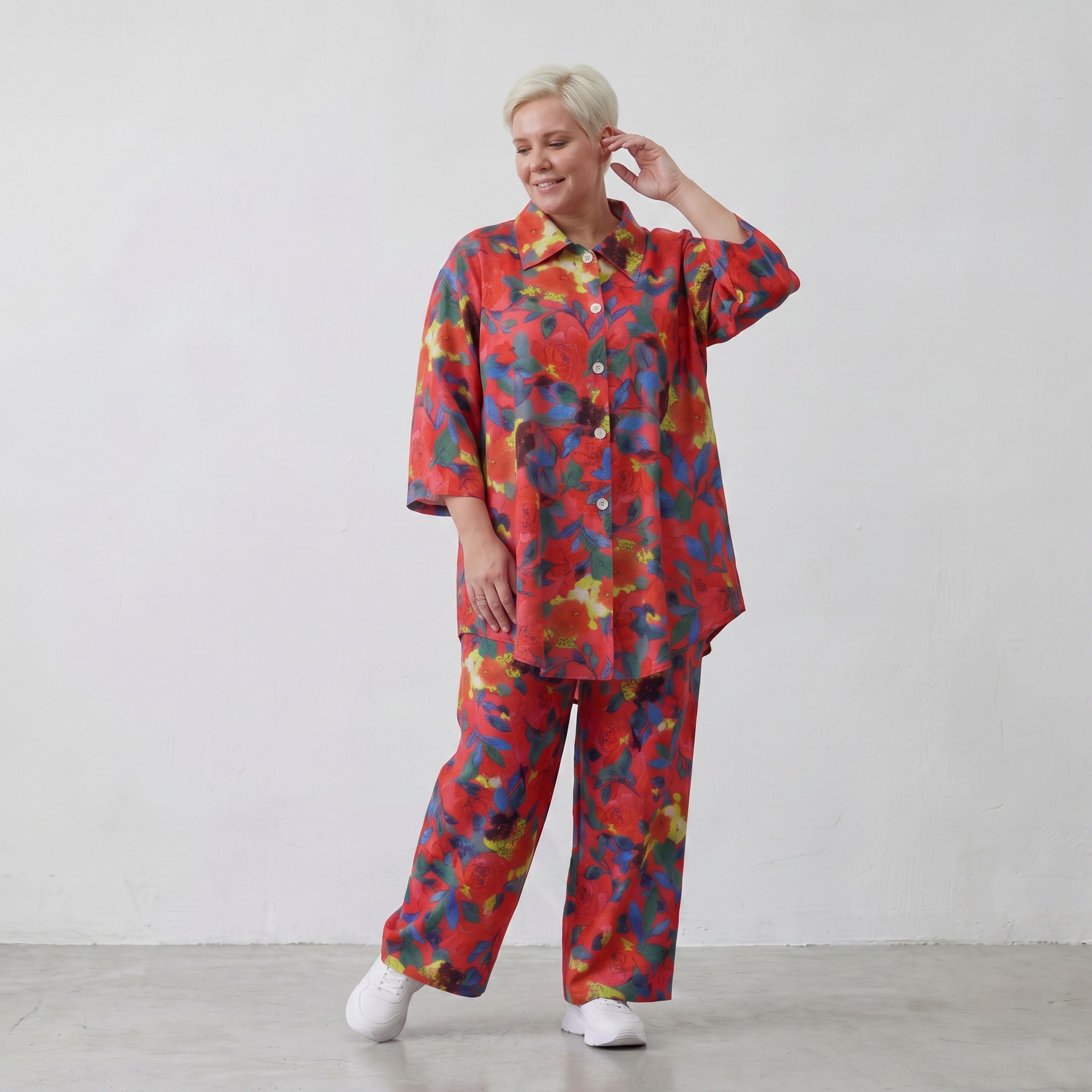 Luftige Hose in kräftigem Rot mit lässig elegantem Schnitt für Frühlings und Sommertage