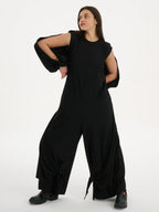  Just Angels Jumpsuit in gerader Form, aus Baumwolle, 1023, Schwarz, Muster, Schick, Schick
