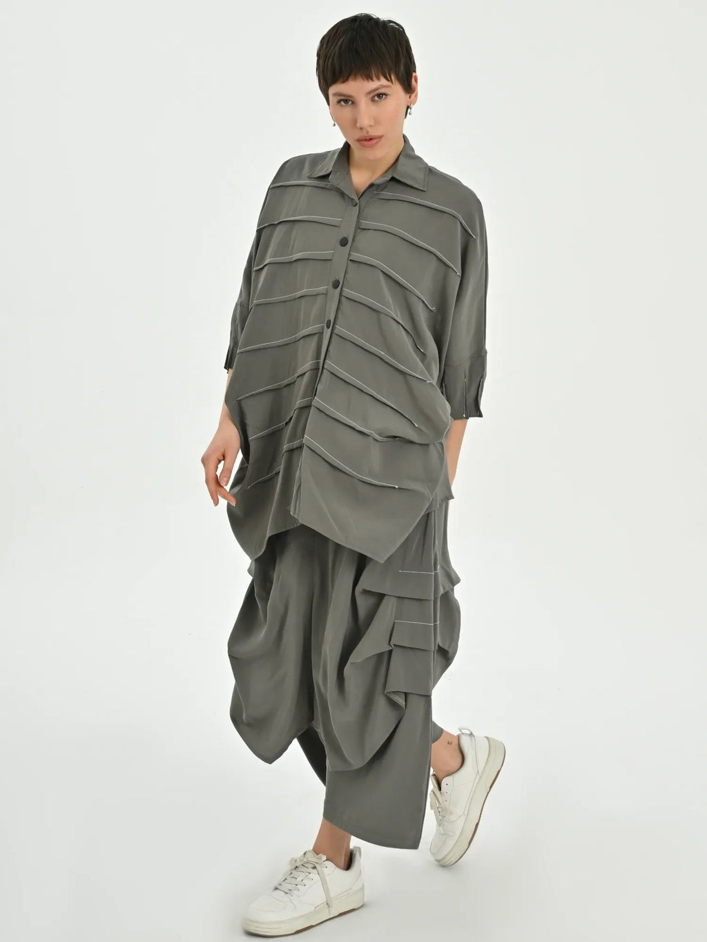  Bluse von Les Mios aus Baumwolle, 7005, Grün, Schick, Modern, Bequem, Schick