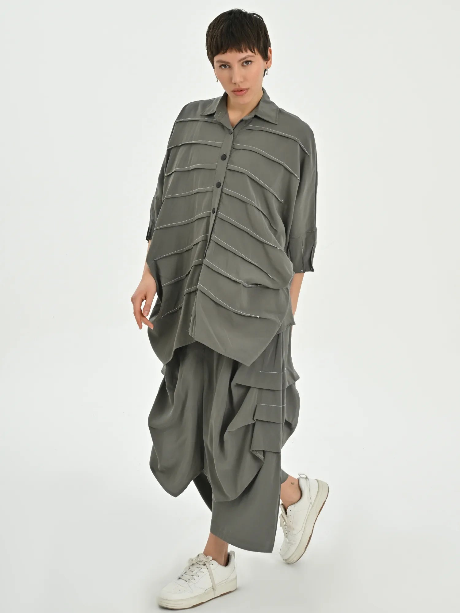 Bluse von Les Mios aus Baumwolle, 7005, Grün, Schick, Modern, Bequem, Schick