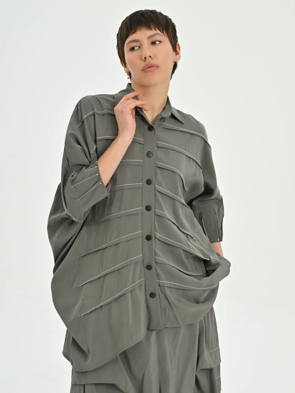  Bluse von Les Mios aus Baumwolle, 7005, Grün, Schick, Modern, Bequem, Schick