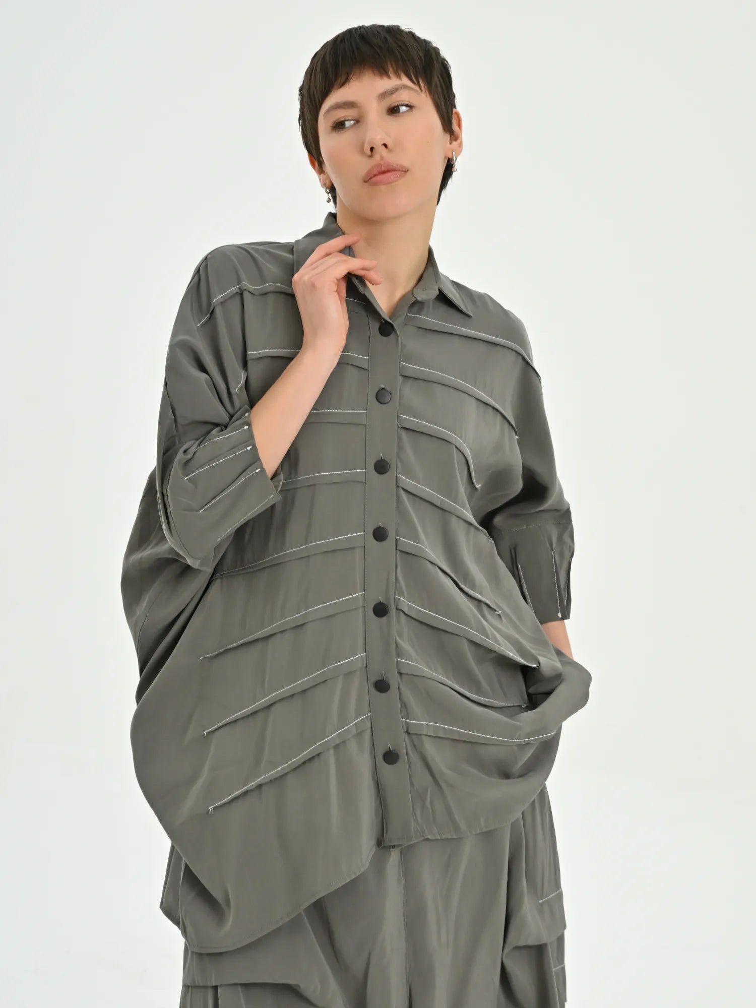  Bluse von Les Mios aus Baumwolle, 7005, Grün, Schick, Modern, Bequem, Schick