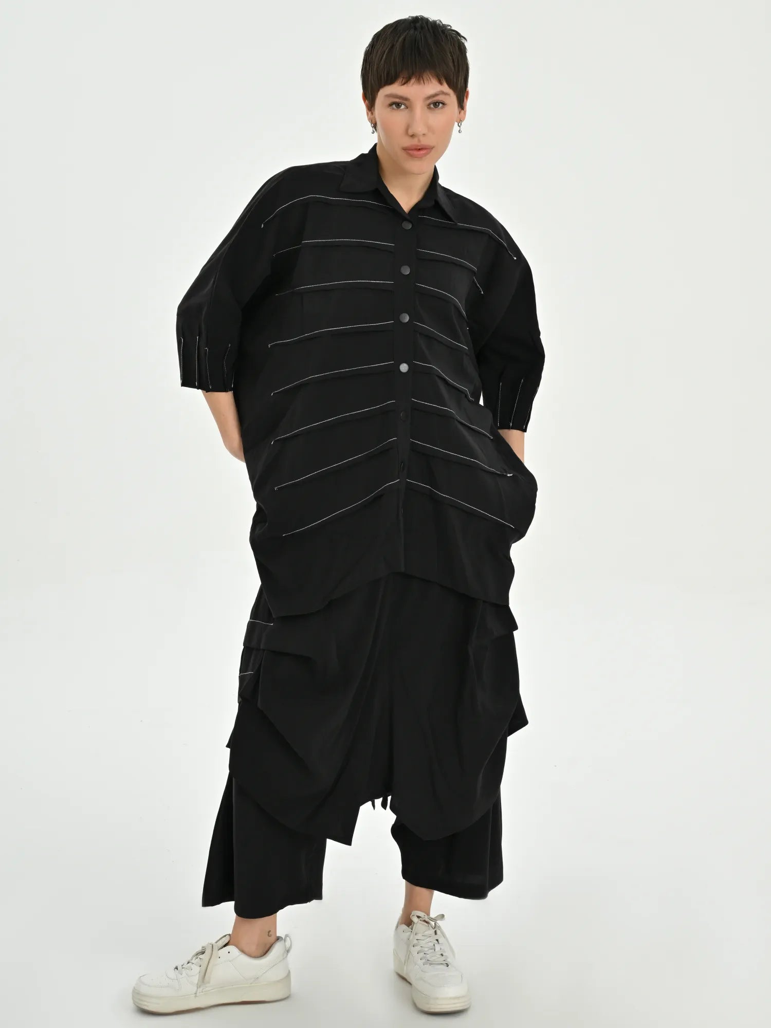  Bluse von Les Mios aus Baumwolle, 7005, Schwarz, Schick, Modern, Bequem, Schick