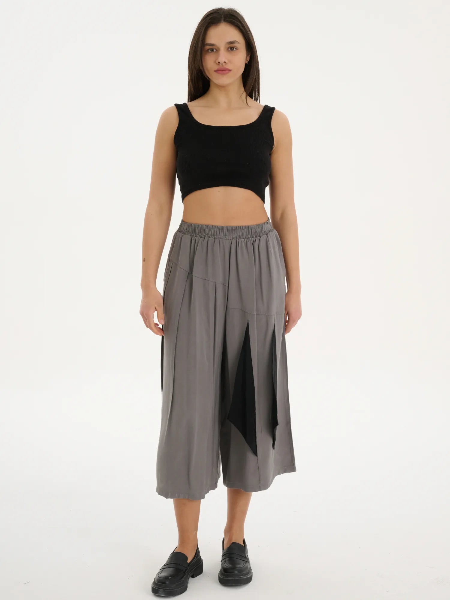  Les Mios Hose in gerader Form, aus Tencel, 7012, Grau, Schick, Modern, Bequem, Schick