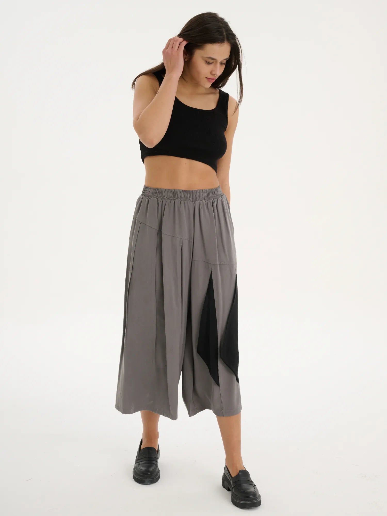  Les Mios Hose in gerader Form, aus Tencel, 7012, Grau, Schick, Modern, Bequem, Schick