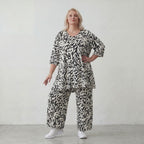 Ballonhose Weiß/Schwarz im Lagenlook leger Oversize weich fliessend zeitlos luftig chic