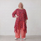 Damen Shirt Lagenlook Baumwolle Fuchsia/Marine, A-Form, Oversize große Größen – AKH Fashion