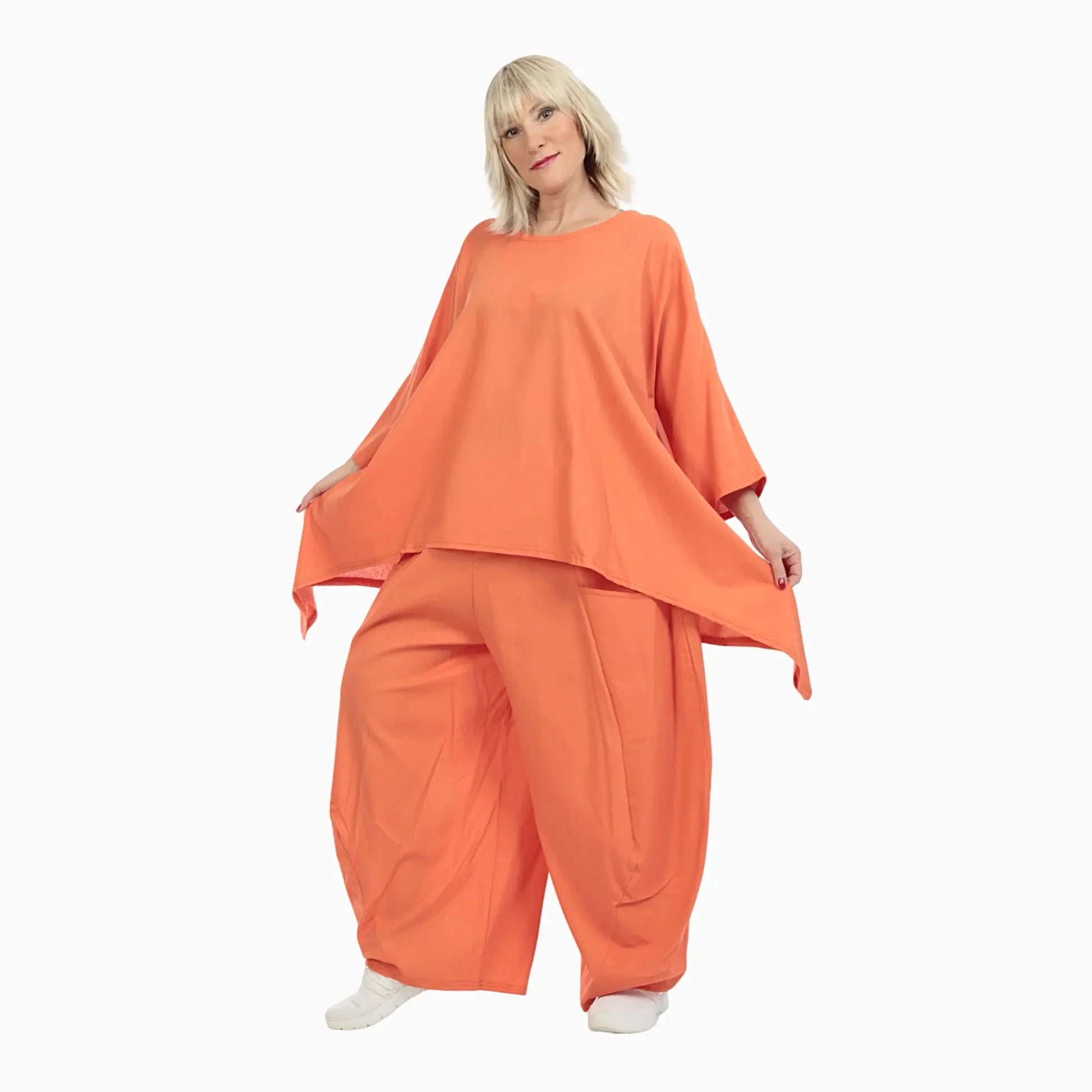  A-Form Bigshirt von AKH Fashion aus Viskose, 1027.06588, Orange, Unifarben, Schick, Modern