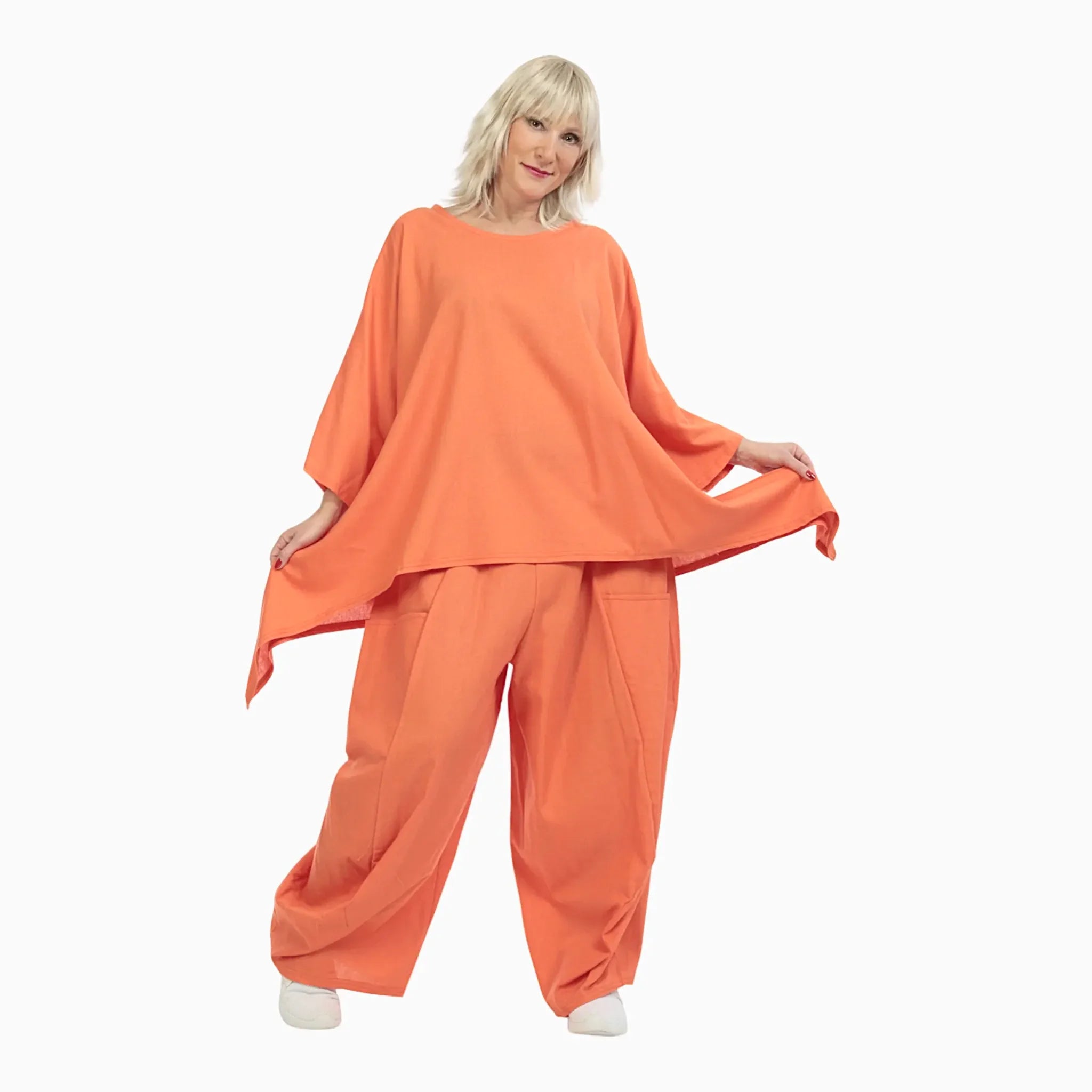  A-Form Bigshirt von AKH Fashion aus Viskose, 1027.06588, Orange, Unifarben, Schick, Modern