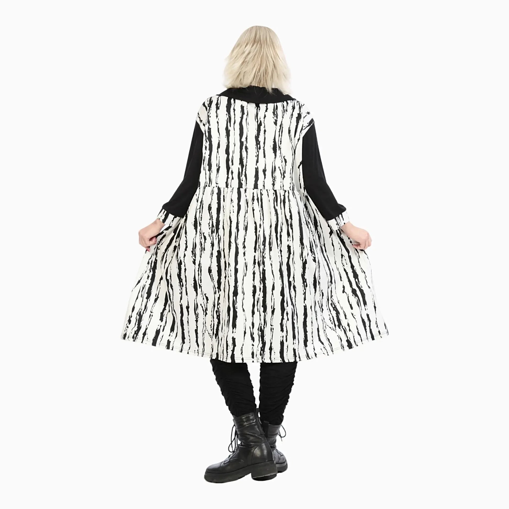  Ballon Bluse von AKH Fashion aus Viskose, 1230.06899, Schwarz-Weiß, Unifarben, Ausgefallen