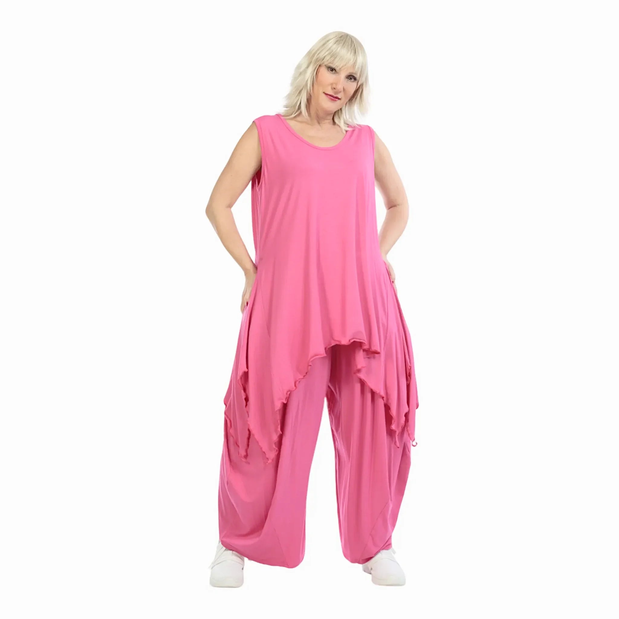  Zipfel Top von AKH Fashion aus Viskose, 1233.01975, Fuchsia, Schick, Modern, Bequem