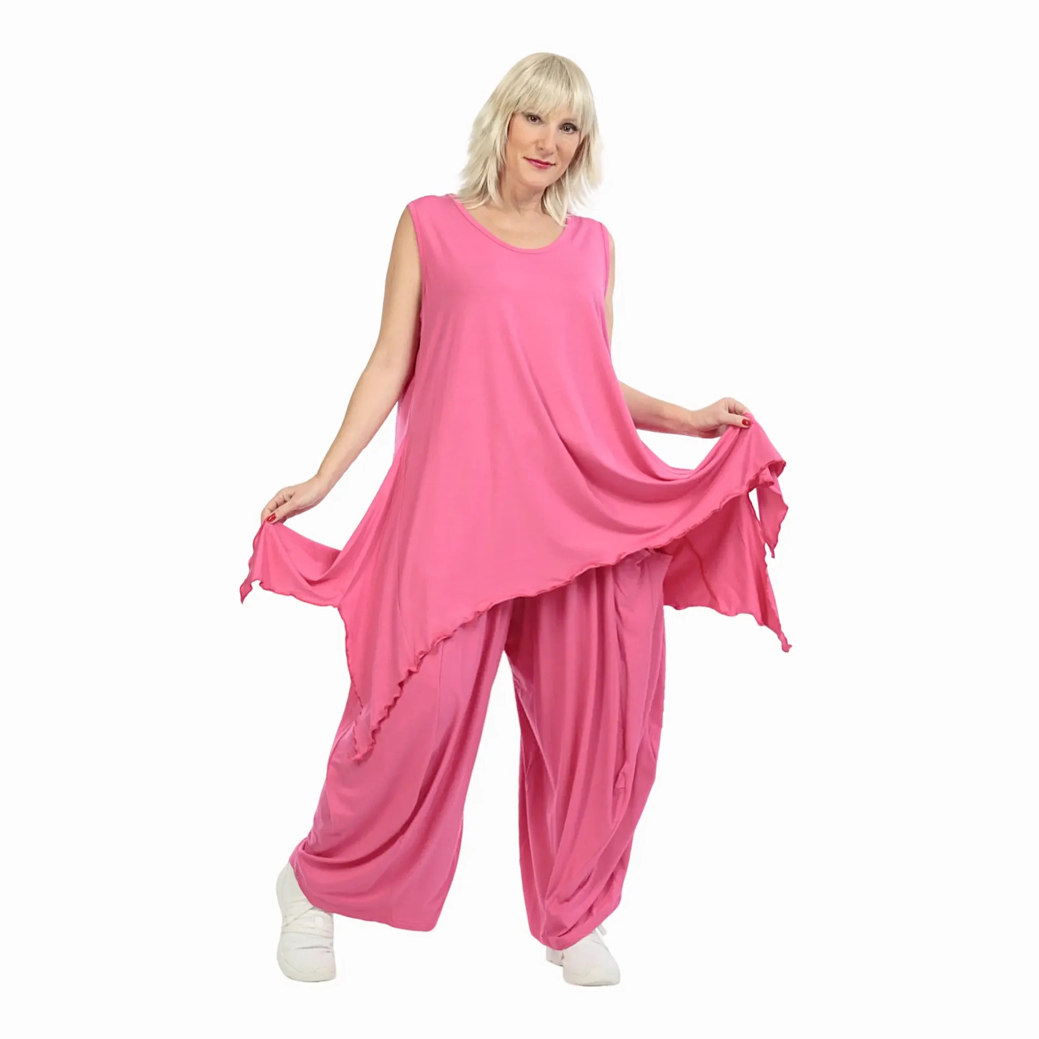  Zipfel Top von AKH Fashion aus Viskose, 1233.01975, Fuchsia, Schick, Modern, Bequem