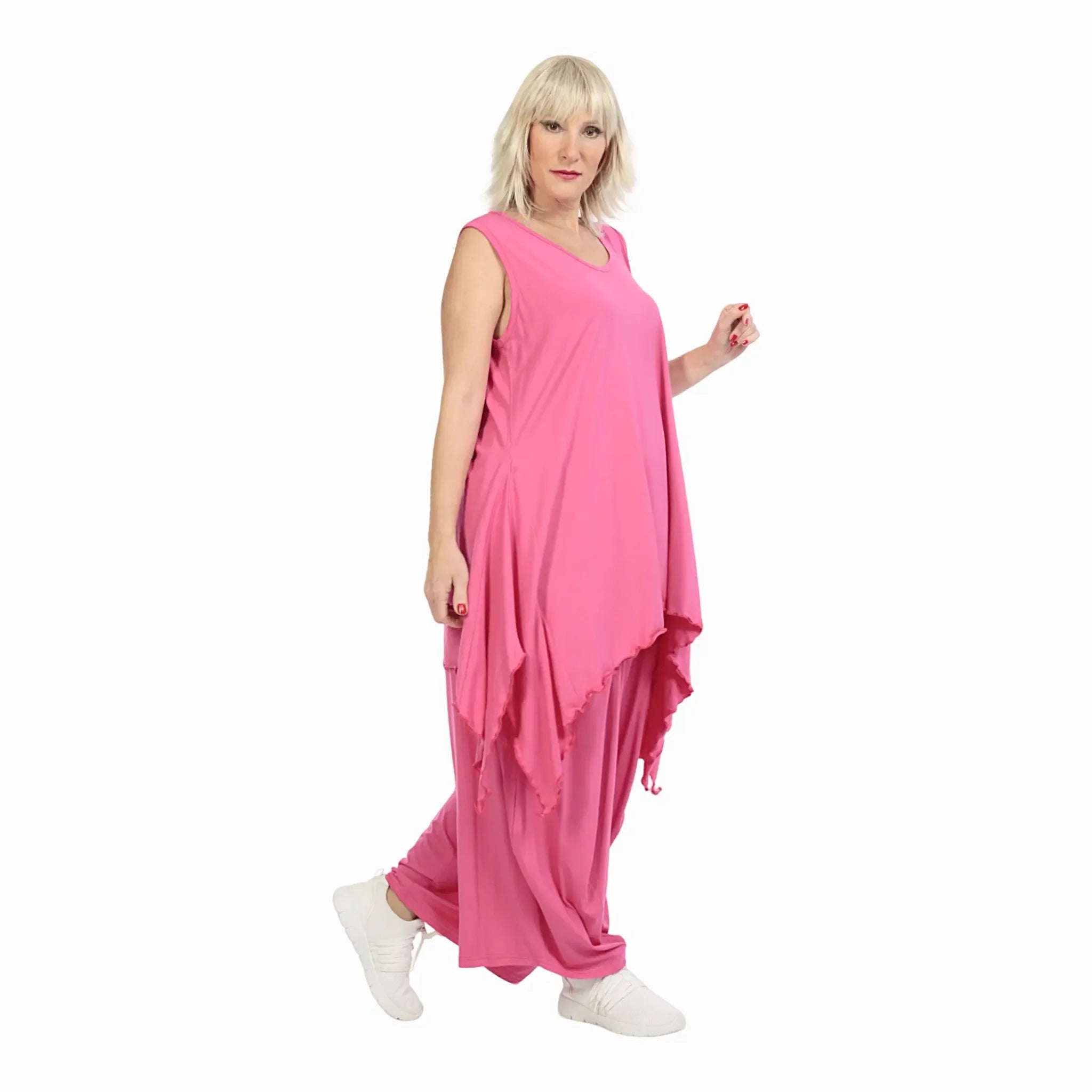  Zipfel Top von AKH Fashion aus Viskose, 1233.01975, Fuchsia, Schick, Modern, Bequem