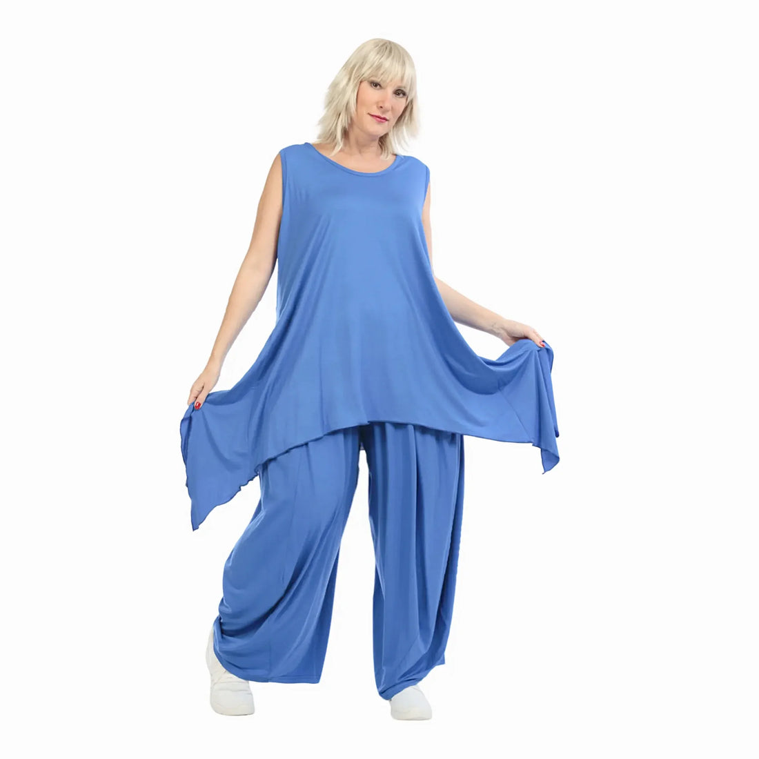  Zipfel Top von AKH Fashion aus Viskose, 1233.01975, Royal Blau, Schick, Modern, Bequem