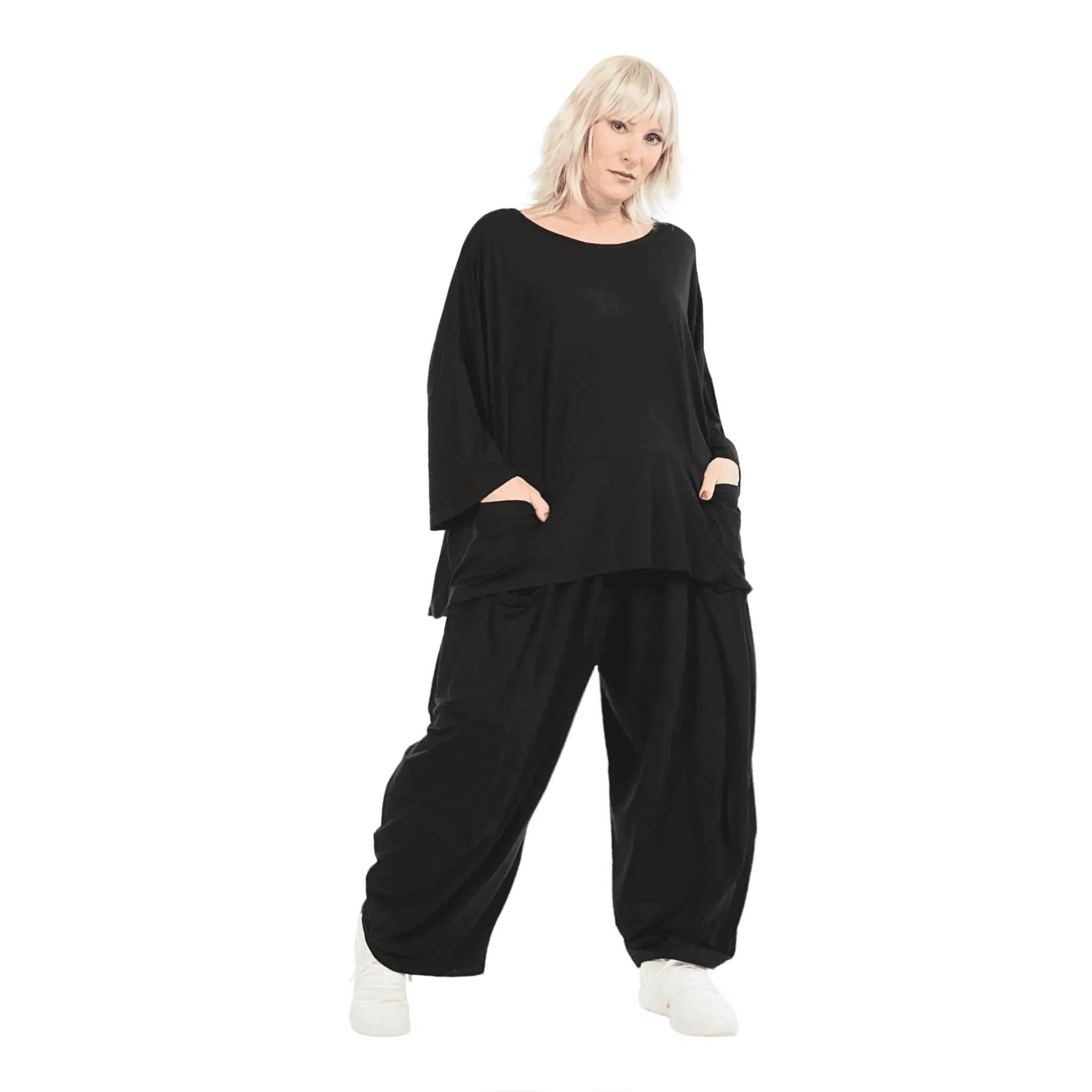  AKH Fashion Bigshirt in kastiger Form, aus Viskose, 1233.06888, Schwarz, Schick, Modern