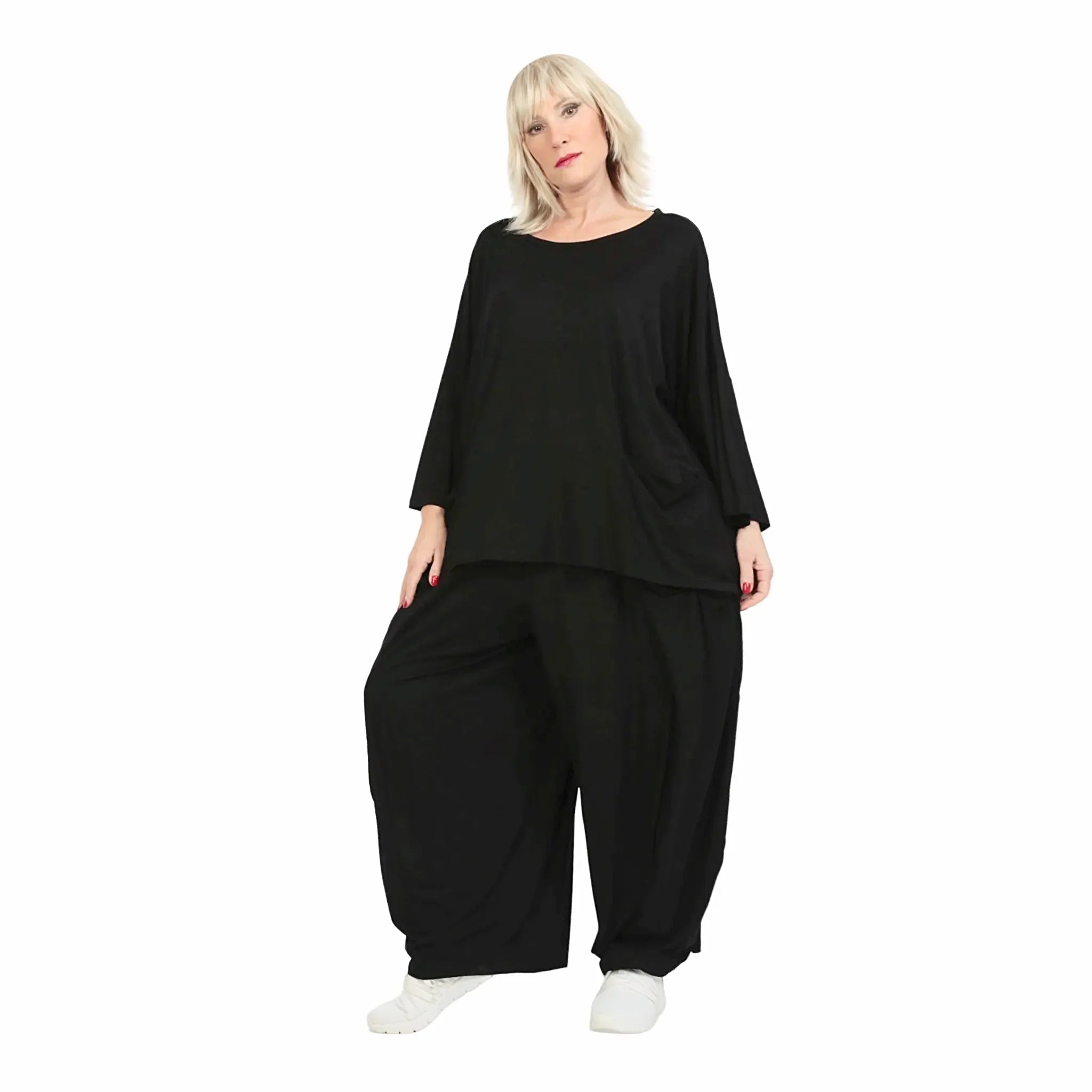 AKH Fashion Bigshirt in kastiger Form, aus Viskose, 1233.06888, Schwarz, Schick, Modern
