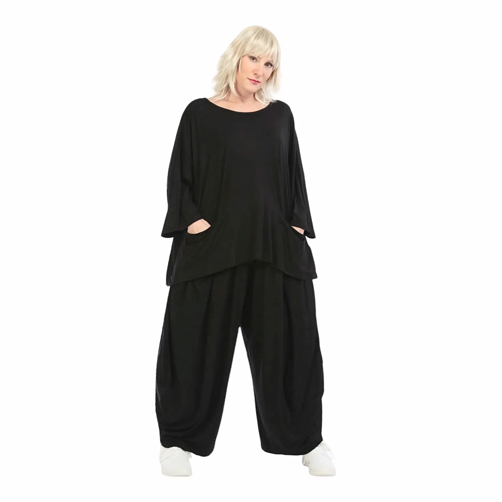  AKH Fashion Bigshirt in kastiger Form, aus Viskose, 1233.06888, Schwarz, Schick, Modern