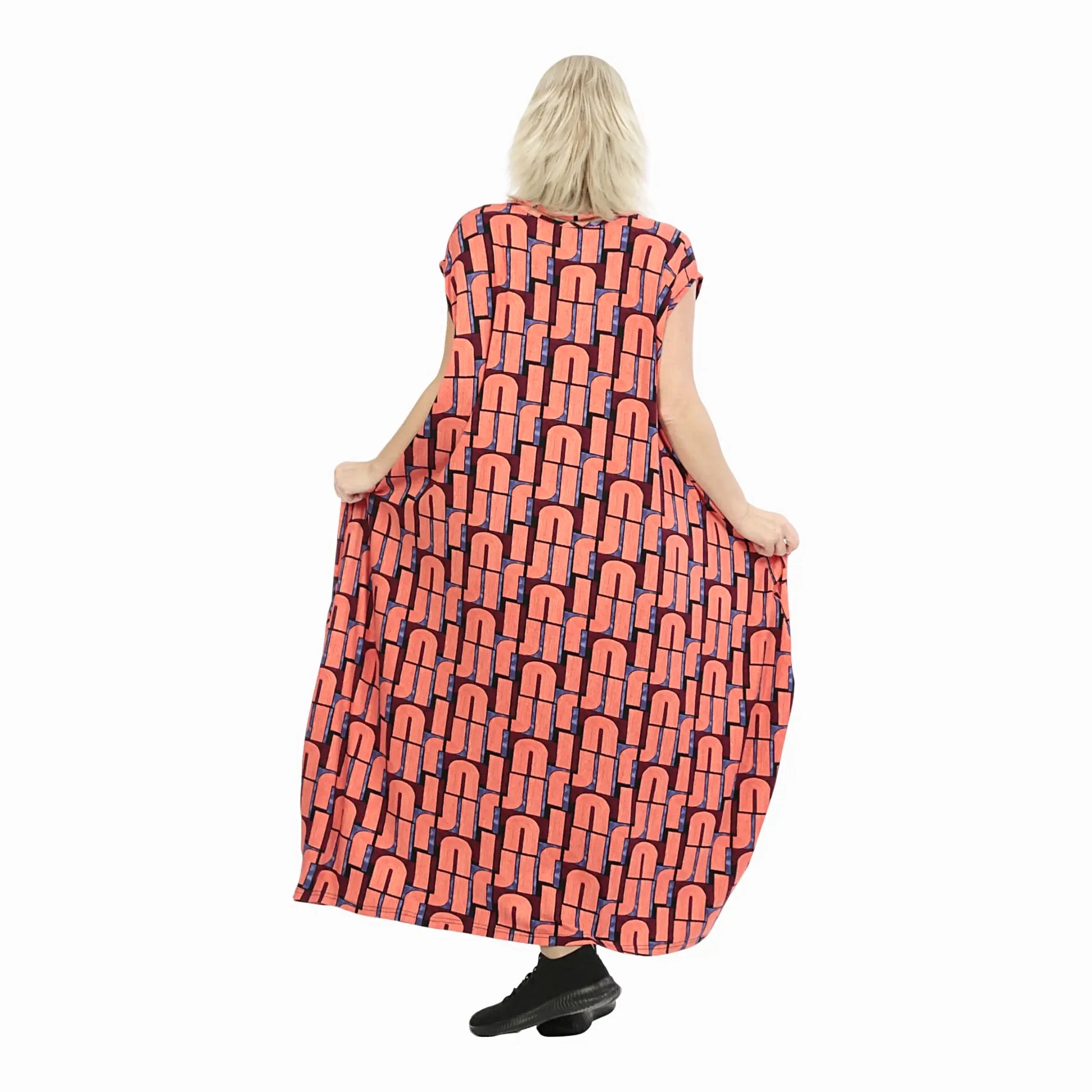  Ballonkleid von AKH Fashion aus Viskose, 1236.01925, Orange, Buchstaben, Schick, Modern