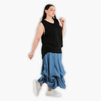  Ballonrock von AKH Fashion aus Viskose, 1284.07559, Schwarz-Azurblau, Schick, Modern
