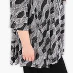  A-Form Bigshirt von AKH Fashion aus Viskose, 1287.00593, Schwarz-Weiß, Blumen, Schick