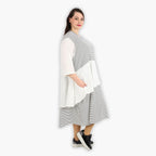  A-Form Kleid von AKH Fashion aus Viskose, 1288.06734, Weiß-Schwarz, Kariert, Schick