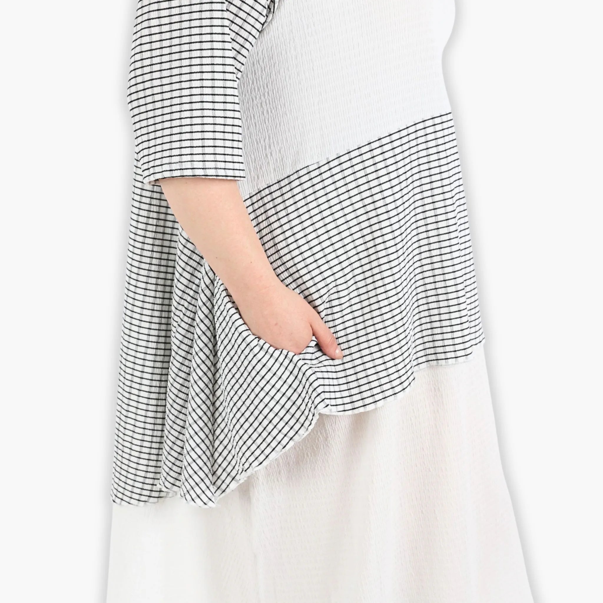  A-Form Kleid von AKH Fashion aus Viskose, 1288.06734, Weiß-Schwarz, Kariert, Schick