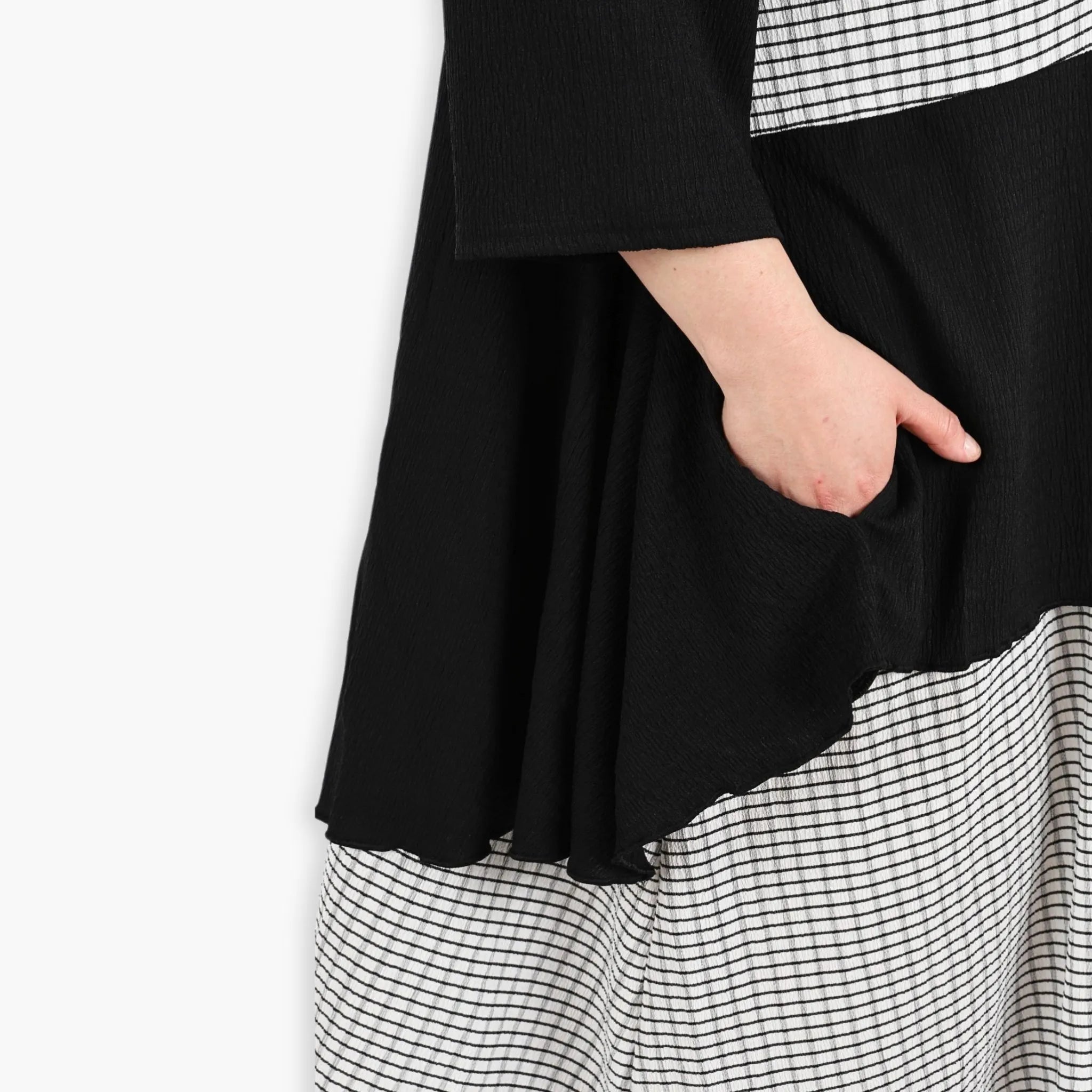  A-Form Kleid von AKH Fashion aus Viskose, 1288.06734, Schwarz-Weiß, Kariert, Schick